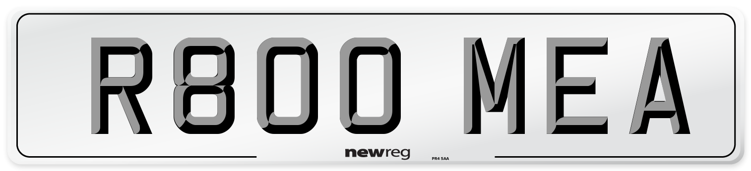 R800 MEA Number Plate from New Reg